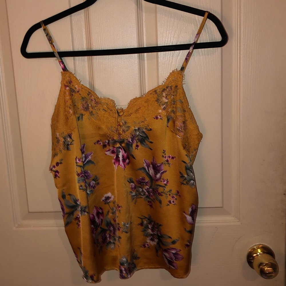 Abercrombie & Fitch Lace Trim Floral Tank